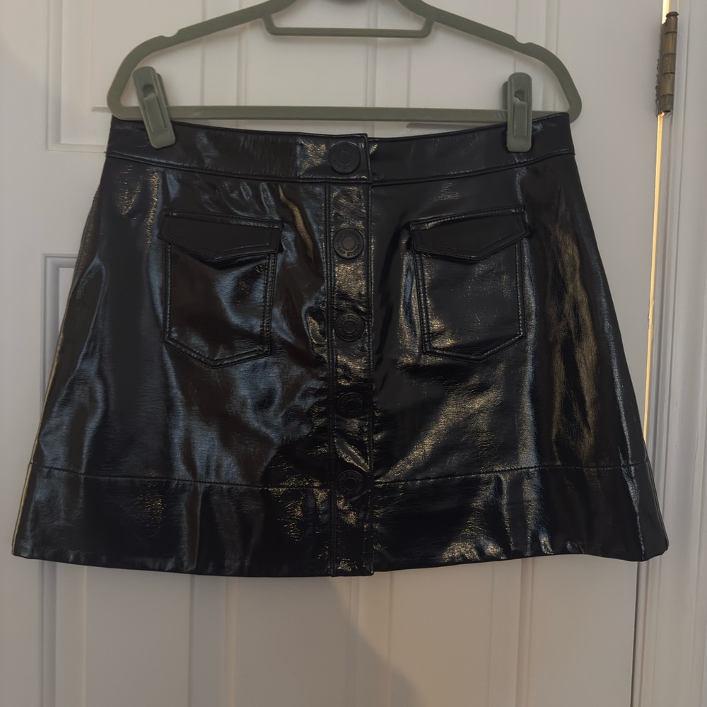 GAP Studio Vegan Patent Leather Mini Skirt